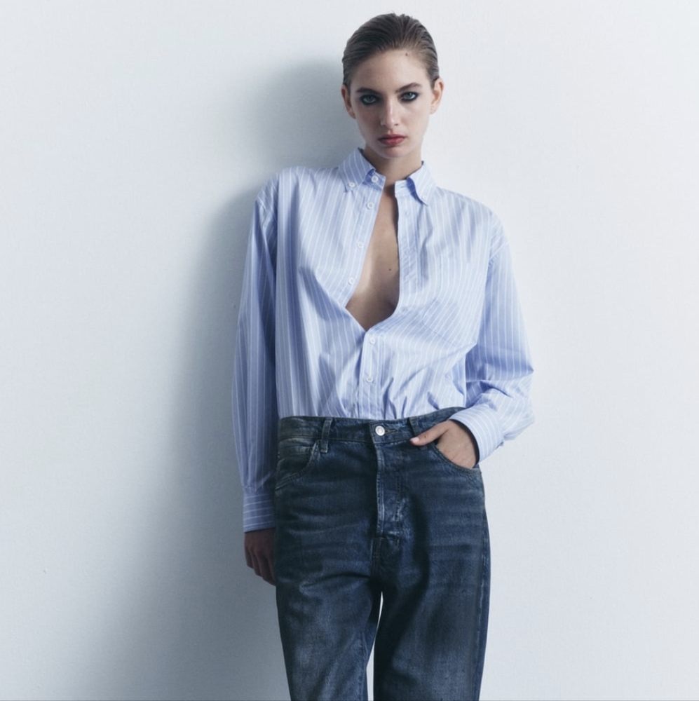 Zara Striped Blue Shirt